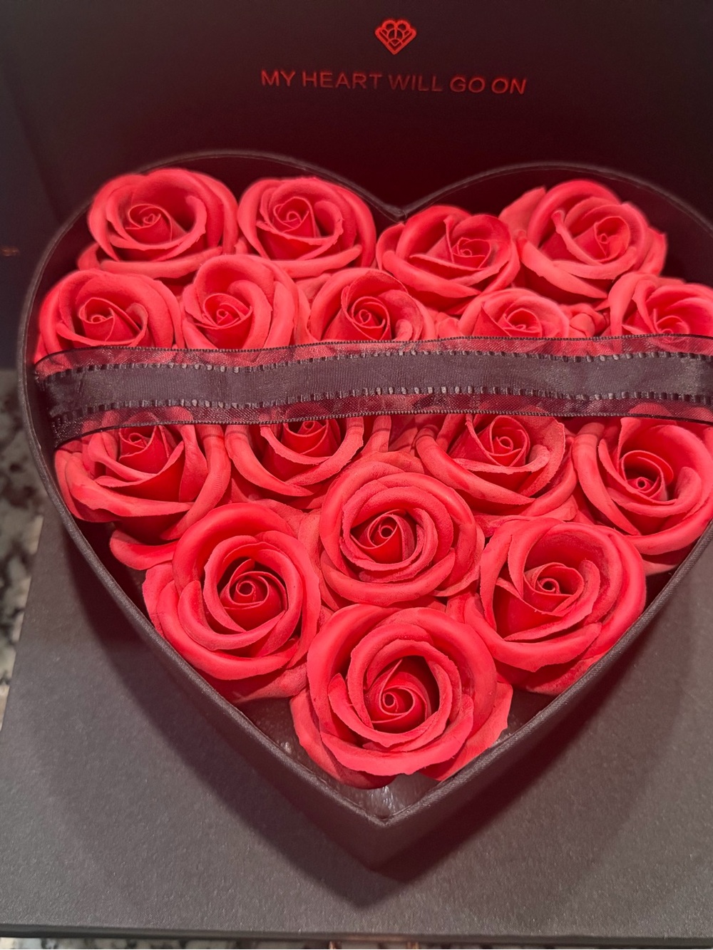 Red Rose Heart Box -